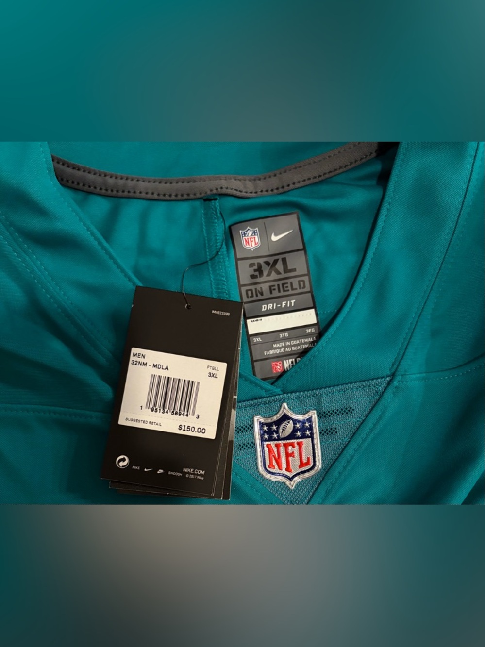 Nike Authentic Miami Dolphins Tua Tagovailoa #1 Aqua NFL Football Men’s Sz: 3XL - Picture 3 of 6